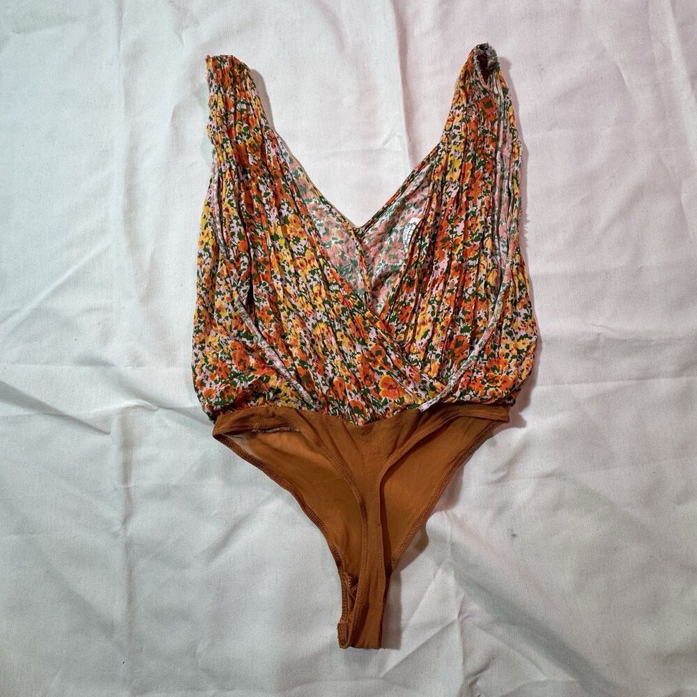 Free People X Revolve Siren Song Floral Button Bodysuit Women's S